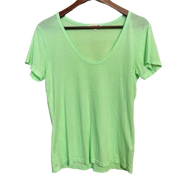 Sundry Women's NWOT Green Deep U Neck Short Sleeve T-Shirt Sundry 1/Small - Picture 1 of 6
